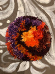 Latch Hook Cushion orange, purple, black