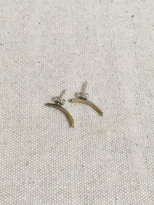 Kria Brass Curved Stud Earrings