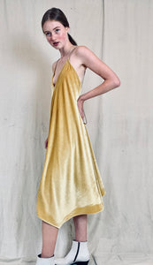 Anderst Isabel Velvet Halter Dress - Yellow